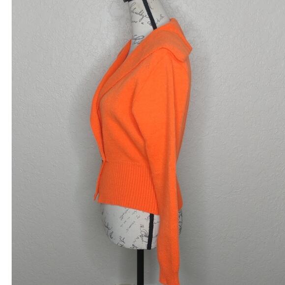 Single Button Sweater Cardigan Orange Size L - Picture 2 of 5